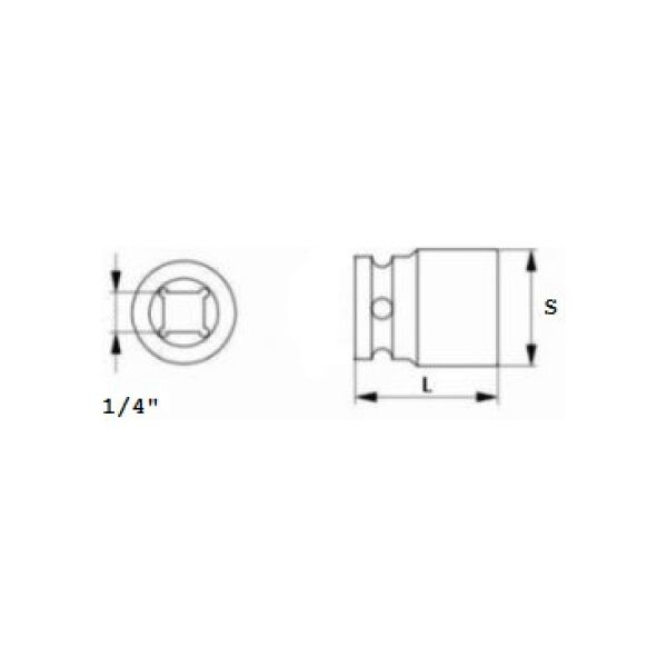 Jonnesway Nasadka 6-kątna 1/4" 12mm (S04H2112)