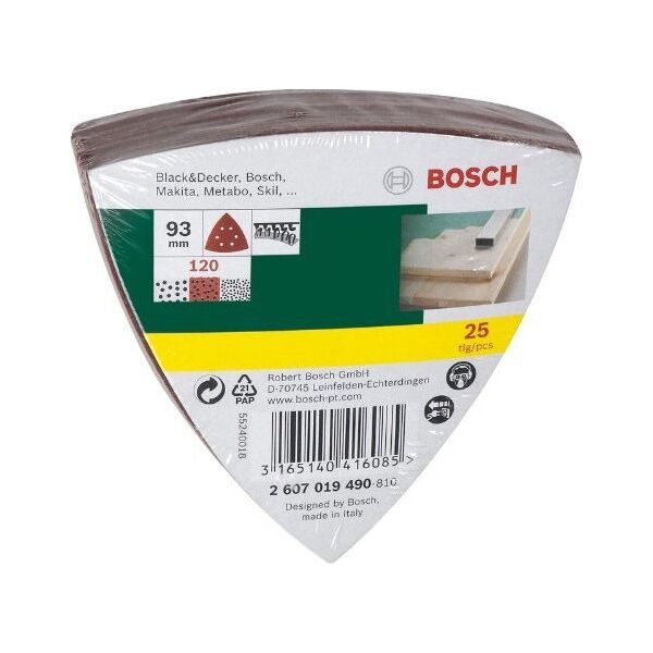 Bosch Bosch Abrasive Sheet Set Delta 120 25 τμχ - 2607019490 9804808 3165140416085