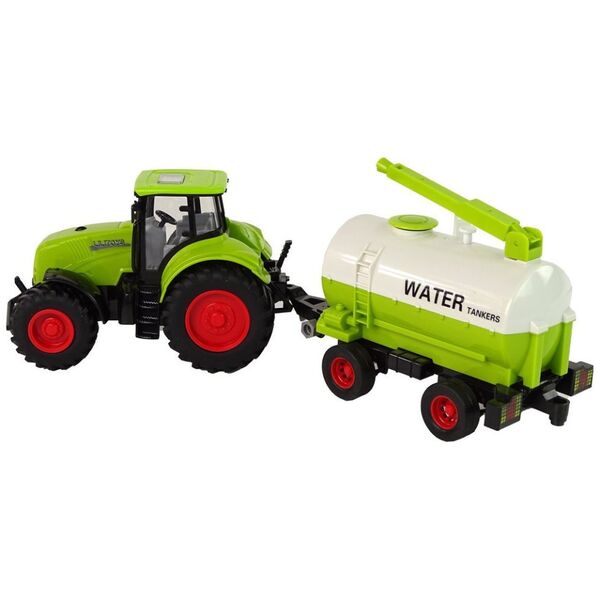 LeanToys Traktor z Przyczepą Duże Koła Zielony Farma