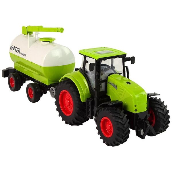 LeanToys Traktor z Przyczepą Duże Koła Zielony Farma