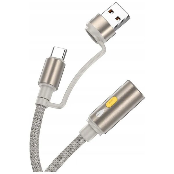 HOCO kabel USB A / Typ C do zapalniczka samochodowa UA38B 0,3 m złoty