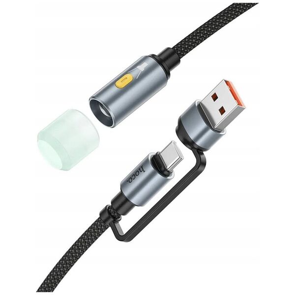 HOCO kabel USB A / Typ C do LED light UA38C czarny