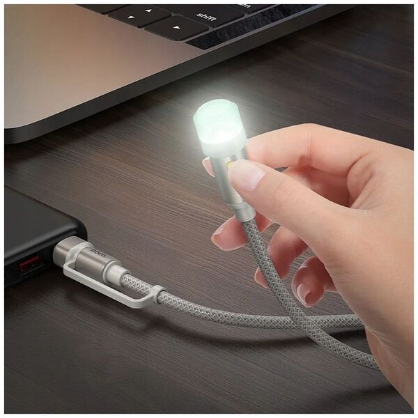 HOCO kabel USB A / Typ C do LED light UA38C czarny