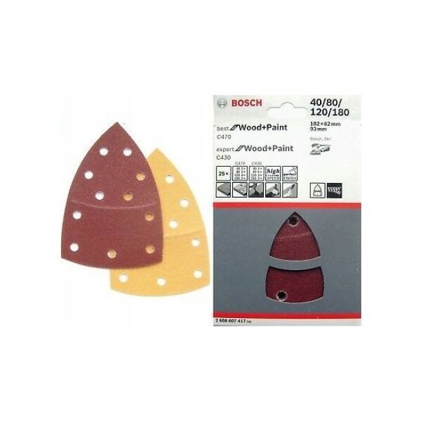 Bosch Bosch φύλλο λείανσης B & EfWP, 102x62mm, Σετ - 2608607417 9805275 3165140327695