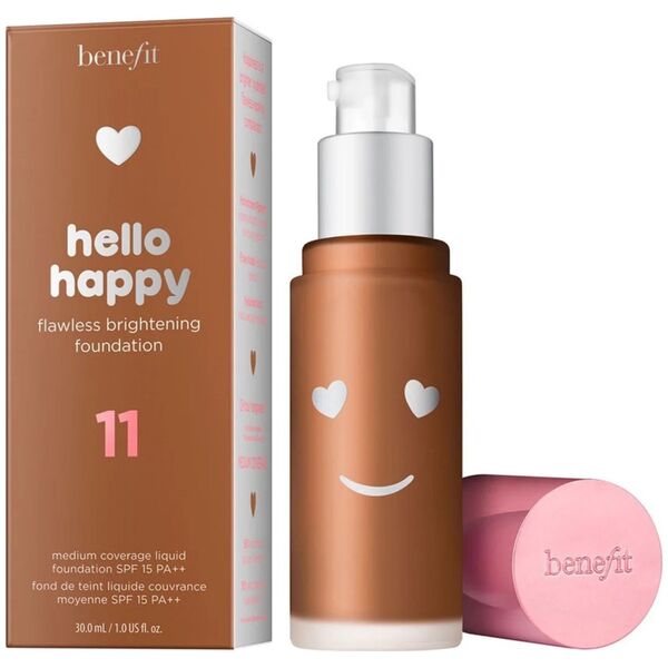 Benefit Benefit, Hello Happy, Brightening, Liquid Foundation, 11, Dark Neutral, SPF 15, 30 ml για γυναίκες 13079300 602004105691