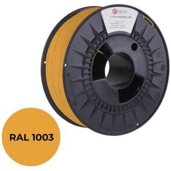 C-Tech C-TECH Tisková χορδή (νήμα) PREMIUM LINE, PLA, signální žlutá, RAL1003, 1,75mm, 1kg 13206806 8594125012588