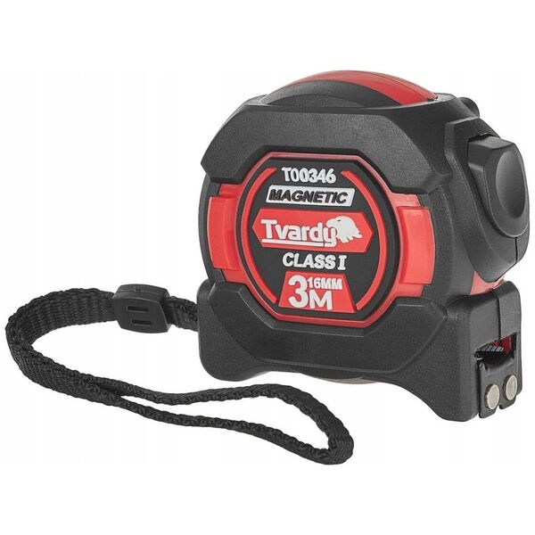Miara zwijana nylon dwustronna z magnesem i autostopem 5m/25mm KLASA I – kartonik wystawowy (6/60)
