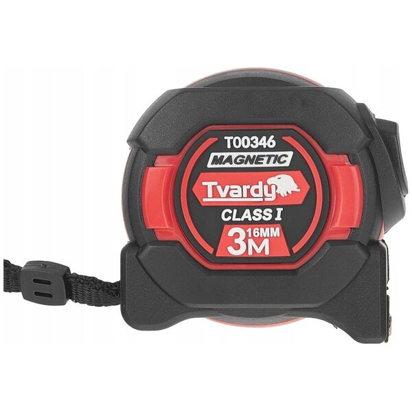 Miara zwijana nylon dwustronna z magnesem i autostopem 5m/25mm KLASA I – kartonik wystawowy (6/60)