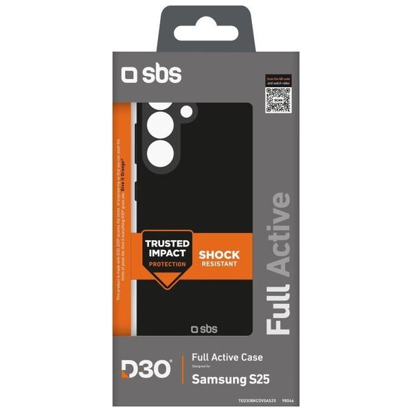D3O Black cover Samsung S25, black