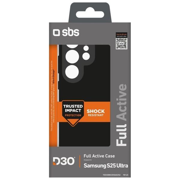 D3O Black cover Samsung S25 Ultra, black