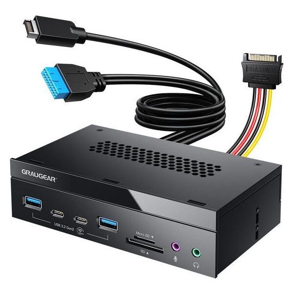 GRAUGEAR Multi Frontblende 8-Fach + Kartenleser USB,SD,Micro