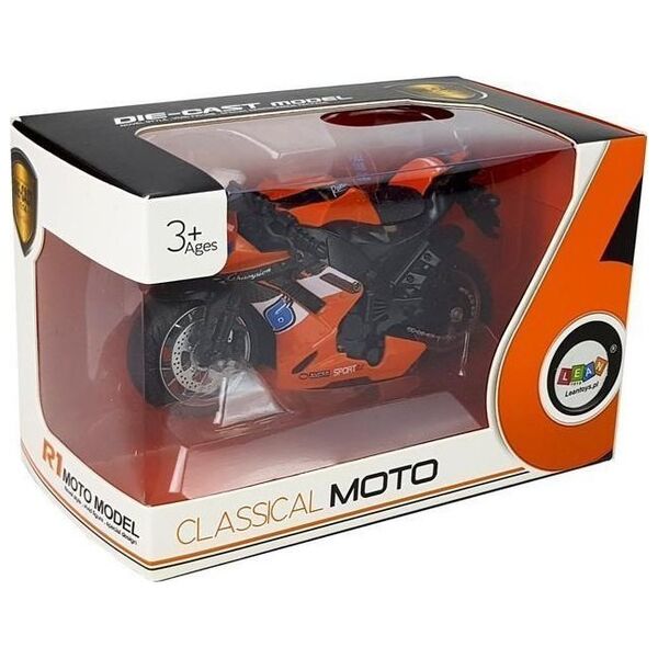 LeanToys Motocykl z Naciągiem 1:14 Pomarańczowy