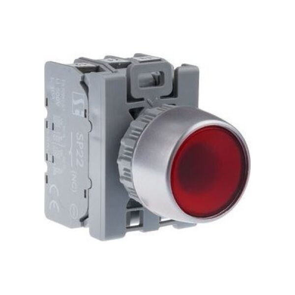 Κουμπί Spamel Covered Spamel 1-στροφή κόκκινο 230V AC LED SP22-KLC-01-230-LED-AC 13685374 5907723056848
