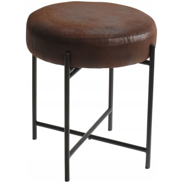 Home Styling Collection Taboret okrągły z metalowym stelażem, Ø 36 cm