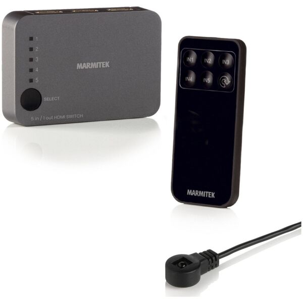 Marmitek Marmitek Connect 350 UHD 2.0 HDMI AutoSwitch 5 in/1 out 4K60 14088254 8718164533679