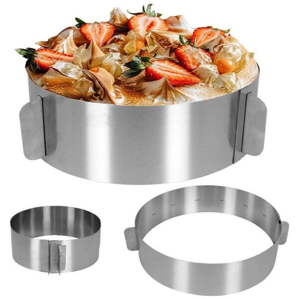 La Cucina Forma do pieczenia ciasta regulowana okrągła rozsuwana opaska do tortu stalowa obręcz 16-30 cm
