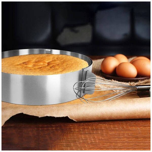La Cucina Forma do pieczenia ciasta regulowana okrągła rozsuwana opaska do tortu stalowa obręcz 16-30 cm