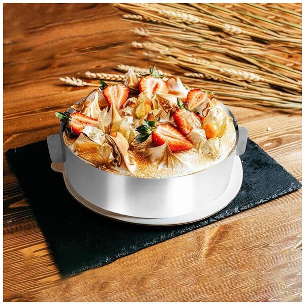 La Cucina Forma do pieczenia ciasta regulowana okrągła rozsuwana opaska do tortu stalowa obręcz 16-30 cm