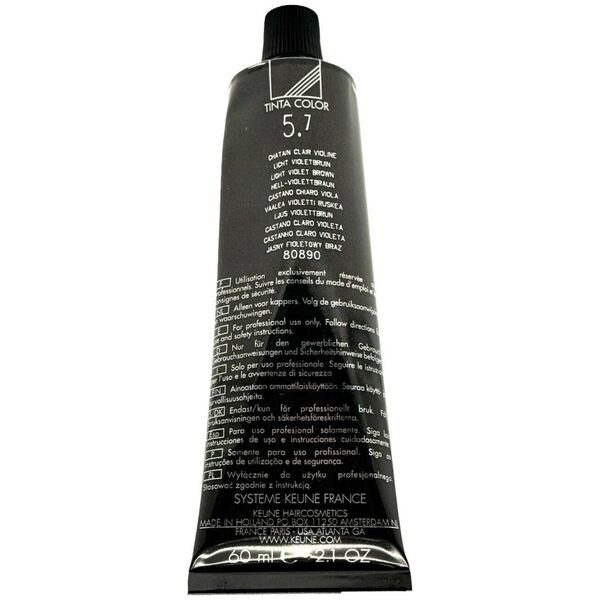 Keune Keune, Χρώμα Tinta, Μόνιμη Βαφή Μαλλιών, 5,7 Ανοιχτό Βιολετί Καφέ, 60 ml για γυναίκες 13321865 8717185381436