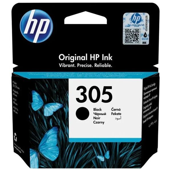 HP Hewlett Packard (HP) HP 305 Juodas Ink Cartridge, 120 σελίδες, για HP DeskJet 2300, 2710, 2720, Plus 4100 13255211 1944415973322