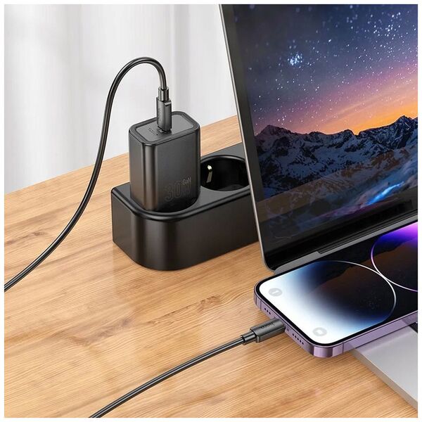 HOCO ładowarka sieciowa Typ C + kabel Typ C do Lightning PD QC 30W N62 czarna