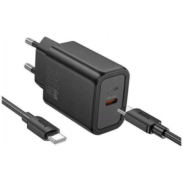 HOCO ładowarka sieciowa Typ C + kabel Typ C do Lightning PD QC 20W N60 czarna