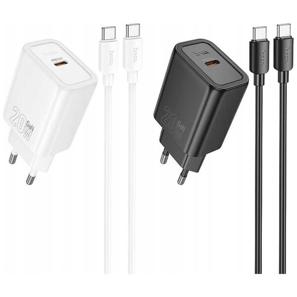 HOCO ładowarka sieciowa Typ C + kabel Typ C do Lightning PD QC 20W N60 czarna