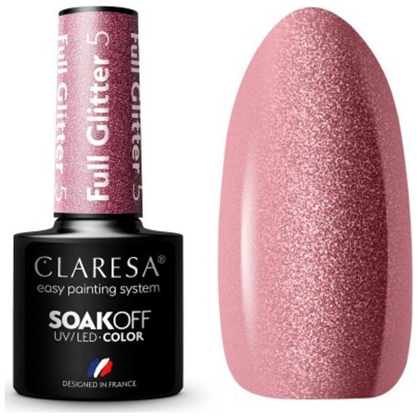 Claresa CLARESA Lakier hybrydowy FULL GLITTER 5 -5g