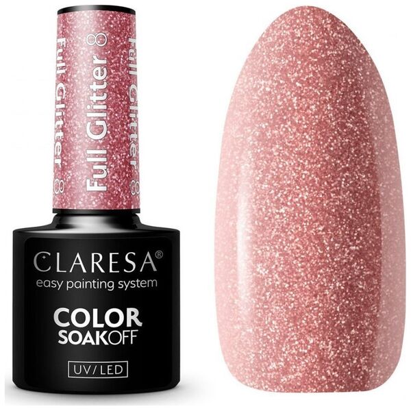 Activeshop CLARESA Lakier hybrydowy FULL GLITTER 8 -5g