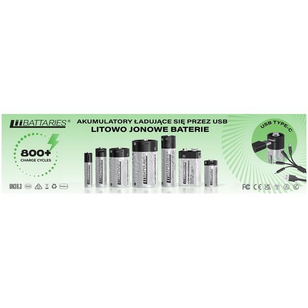 LIIBATTARIES AKUMULATORY LI-ON TYPU 9V 2szt