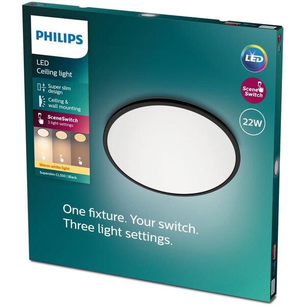 Lampa sufitowa Philips SUPERSLIM CL550 SS RD 22W 27K B WV 06