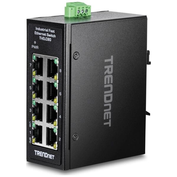 Switch TRENDnet TRENDnet 8-Port Industrial Fast Ethernet DIN-Rail MiniSwitch