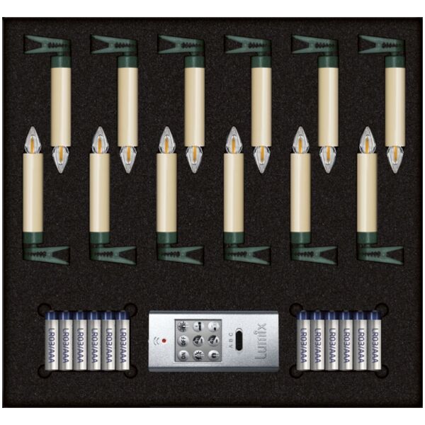Lampki choinkowe Krinner Krinner Superlight Bavaria Mini Flame 12 pcs. Set Ivory