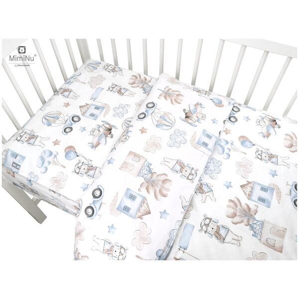 MimiNu MIMINU Σετ κρεβατιού 2 τμχ - Pilots Blue, 100x135, 60x40 cm 14190339 5907501440630