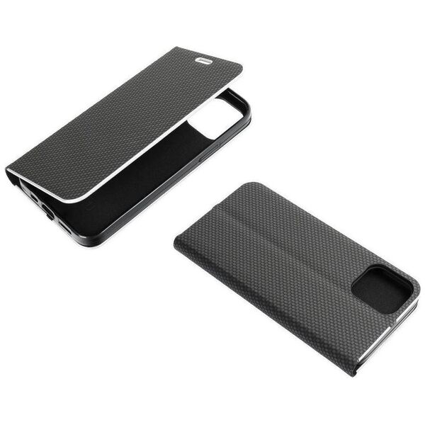 ForCell ETUI Kabura Forcell LUNA Book Carbon do iPhone 13 PRO MAX czarny CASE