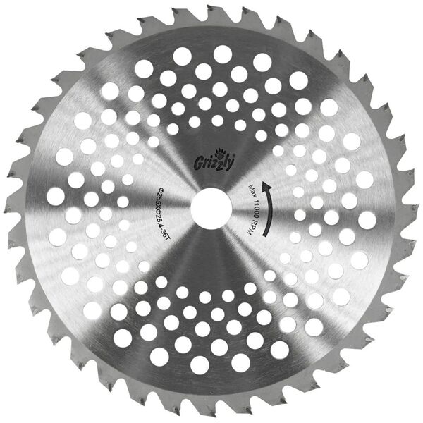 Δίσκος 36 λεπίδων Grizzly (255mm) για θαμνοκοπτικό Grizzly MTS 43-14 13599444 4035485008384