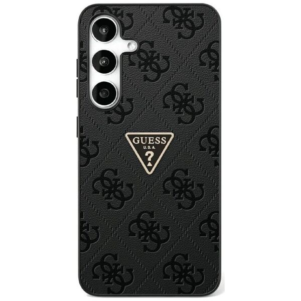 Etui Guess Hot Stamp 4G Pattern Triangle  Metal Logo do Samsung Galaxy S25 czarny