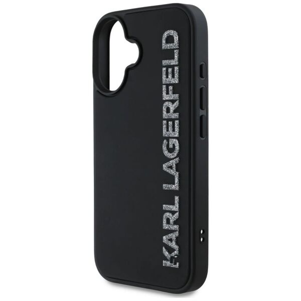 Etui Karl Lagerfeld HC 3D Rubber          Elongated Glitter do iPhone 16 czarny