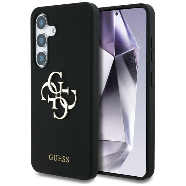 Etui Guess Silicone Big 4G Logo Bottom    Script Samsung Galaxy S25 czarny