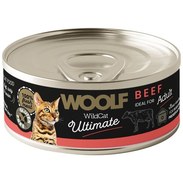WOOLF KOT PUSZKA 85g ULTIMATE CAN BEEF    PATE  /6