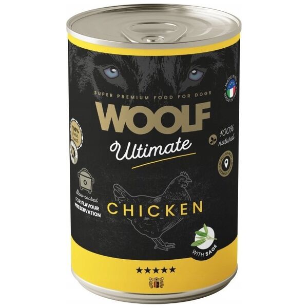 WOOLF PIES PUSZKA 400g ULTIMATE CAN       CHICKEN&SEGE  /6