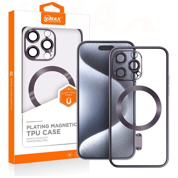 Vmax Electroplating Mag TPU case for Samsung Galaxy S25 Plus purple 6976757305047
