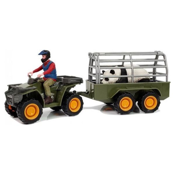 Figurka LeanToys Quad z Przyczepką Transporter Figurki Panda