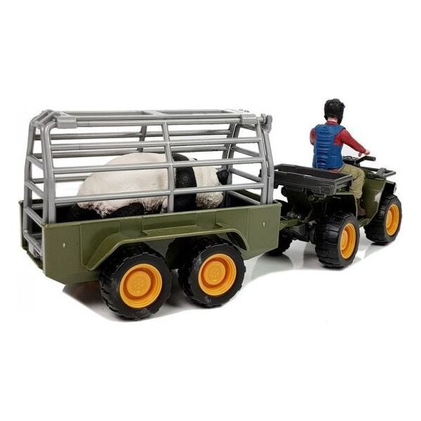 Figurka LeanToys Quad z Przyczepką Transporter Figurki Panda