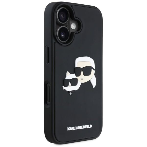 Etui Karl Lagerfeld HC 3D Rubber Double   Heads do iPhone 16 czarny