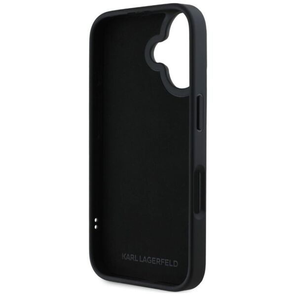 Etui Karl Lagerfeld HC 3D Rubber Double   Heads do iPhone 16 czarny