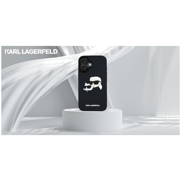 Etui Karl Lagerfeld HC 3D Rubber Double   Heads do iPhone 16 czarny