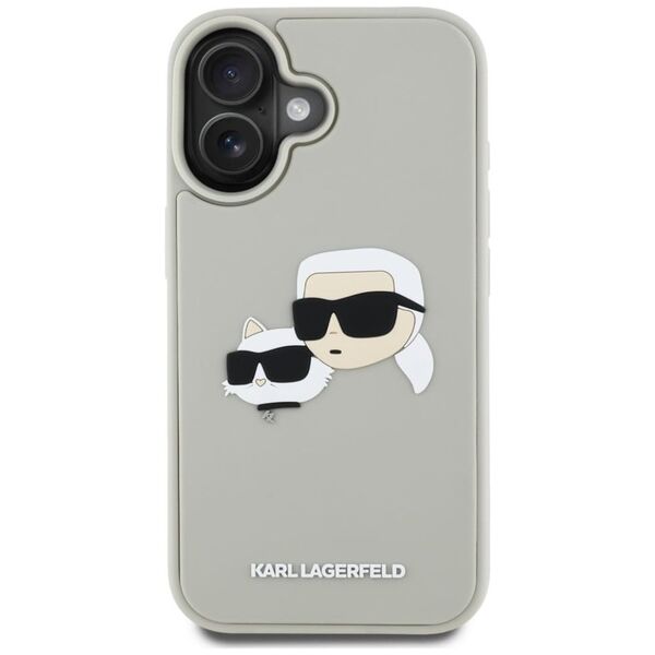Etui Karl Lagerfeld HC 3D Rubber Double   Heads do iPhone 16 beżowy