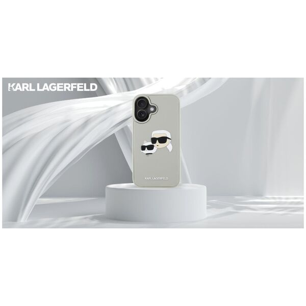 Etui Karl Lagerfeld HC 3D Rubber Double   Heads do iPhone 16 beżowy