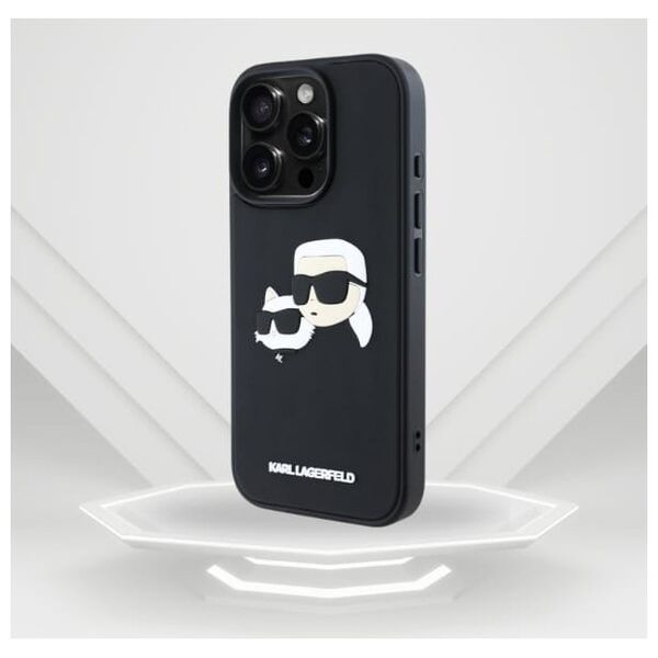 Etui Karl Lagerfeld HC 3D Rubber Double   Heads do iPhone 16 Pro Max czarny